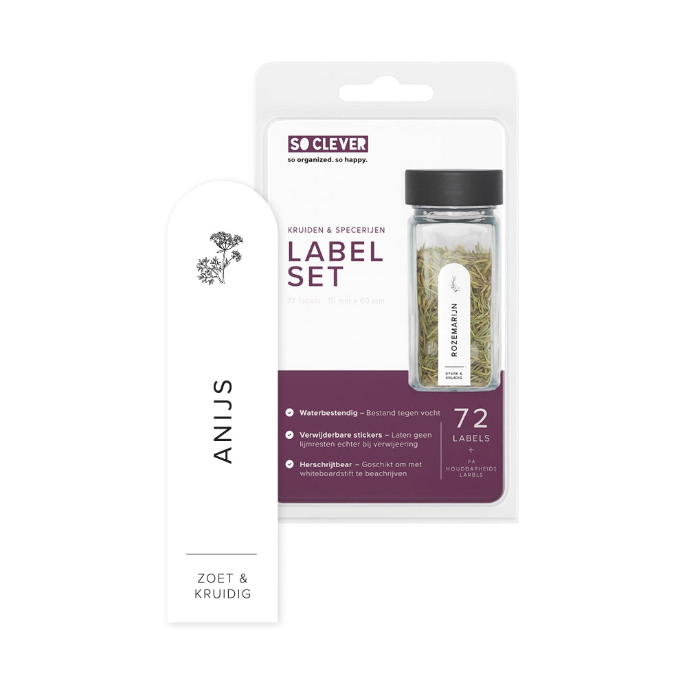 So Clever Gewürzset 24 Gewürzgläser 120 ml mit 15x60mm Etiketten