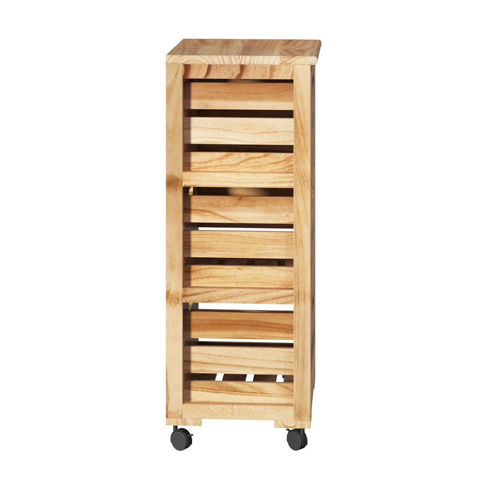 houten opberg trolley voor keuken